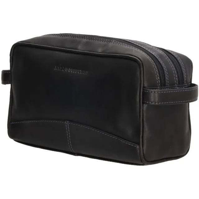 Hide & Stitches Japura Toilettas - 100% Leer - Zwart