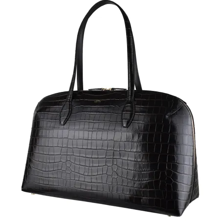 Totême tote-tas met krokodillenreliëf zwart, foto 2