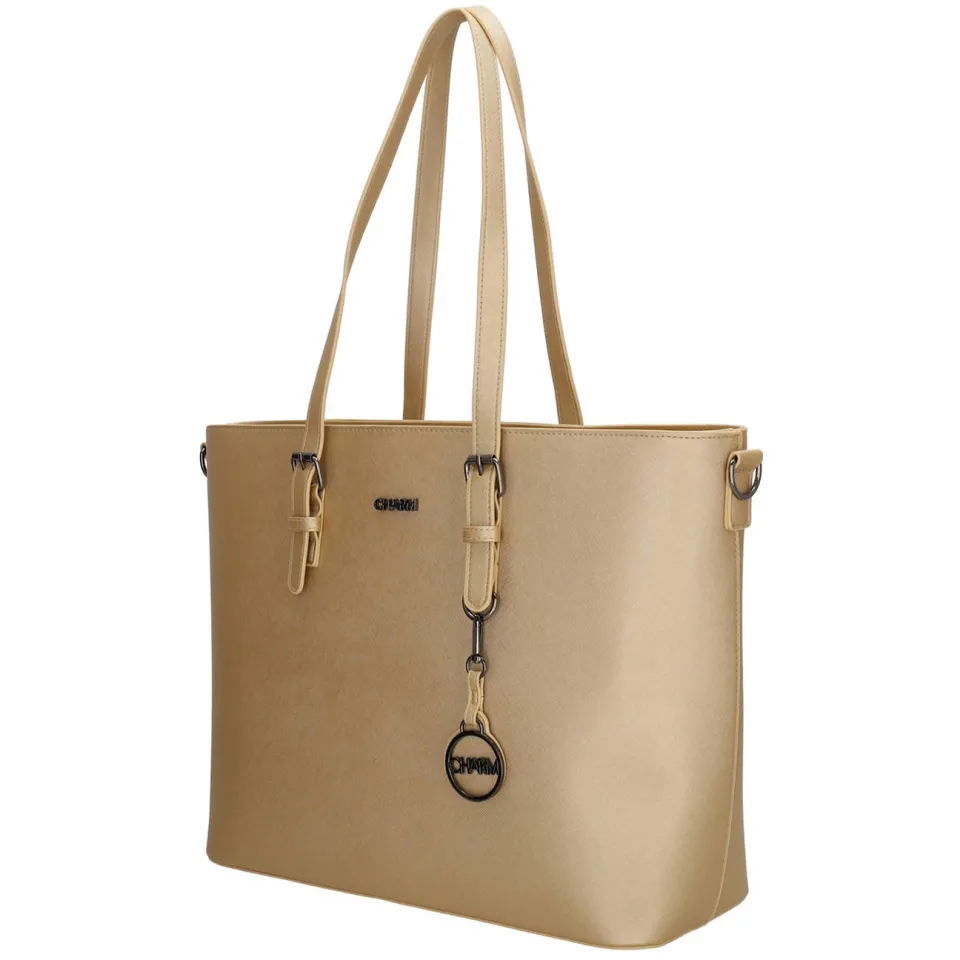 Charm London Birmingham shopper lichtgoud goudkleurig, foto 3