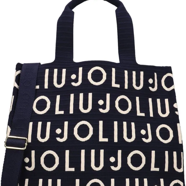Liu Jo Tote Knitted Logo shopper donkerblauw