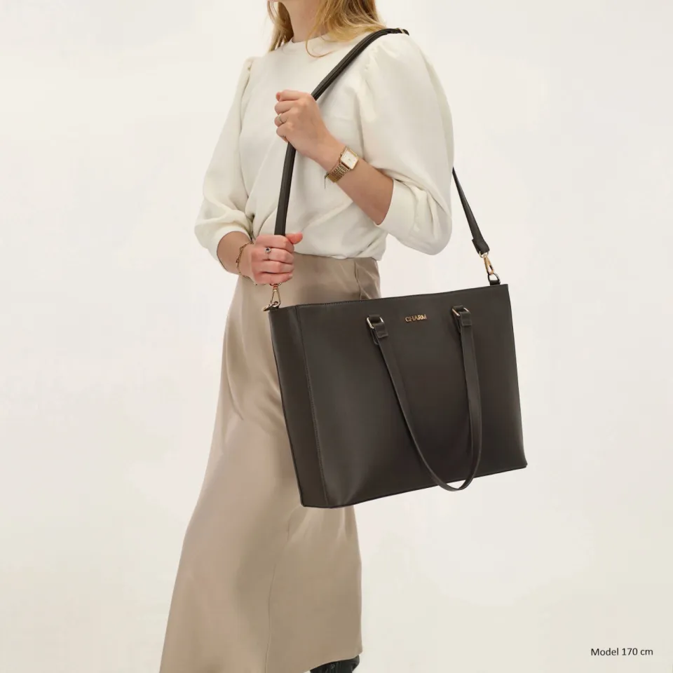 Charm London Birmingham shopper donkergrijs, foto 4