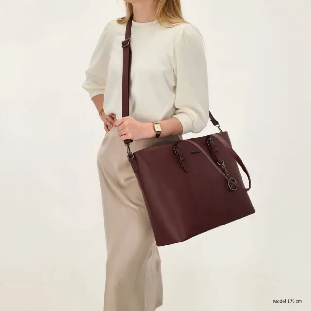Charm London Birmingham shopper bordeauxrood, foto 4