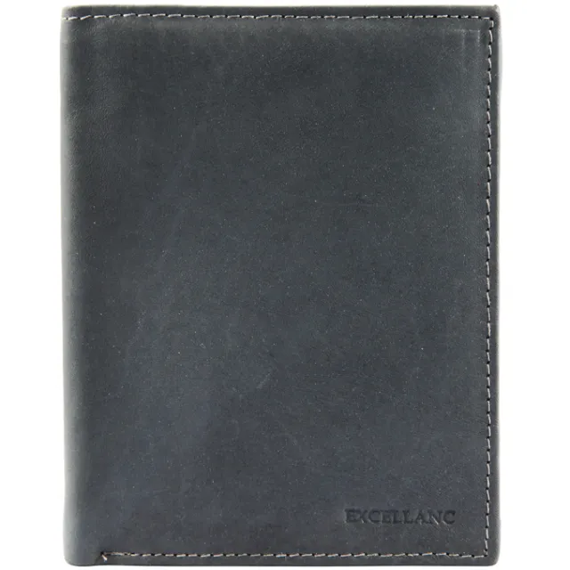 Excellanc Billfold heren portemonnee leer grijs