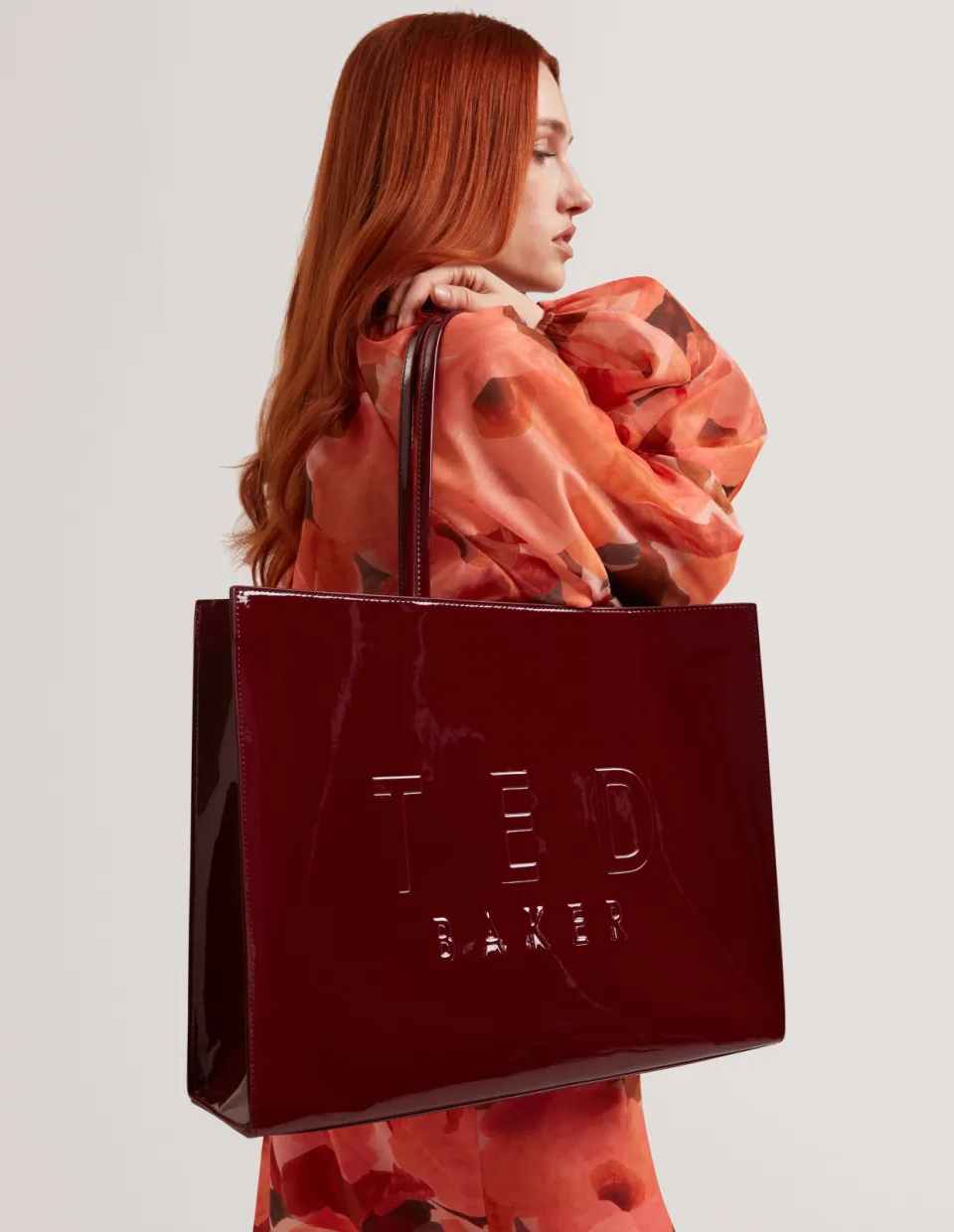 Ted Baker Iconna shopper extra large donkerrood, foto 4