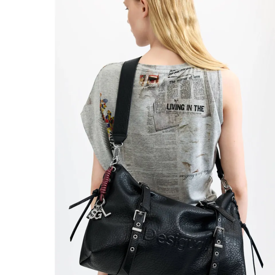 Desigual Half Logo Lanuza shopper schoudertas zwart, foto 7