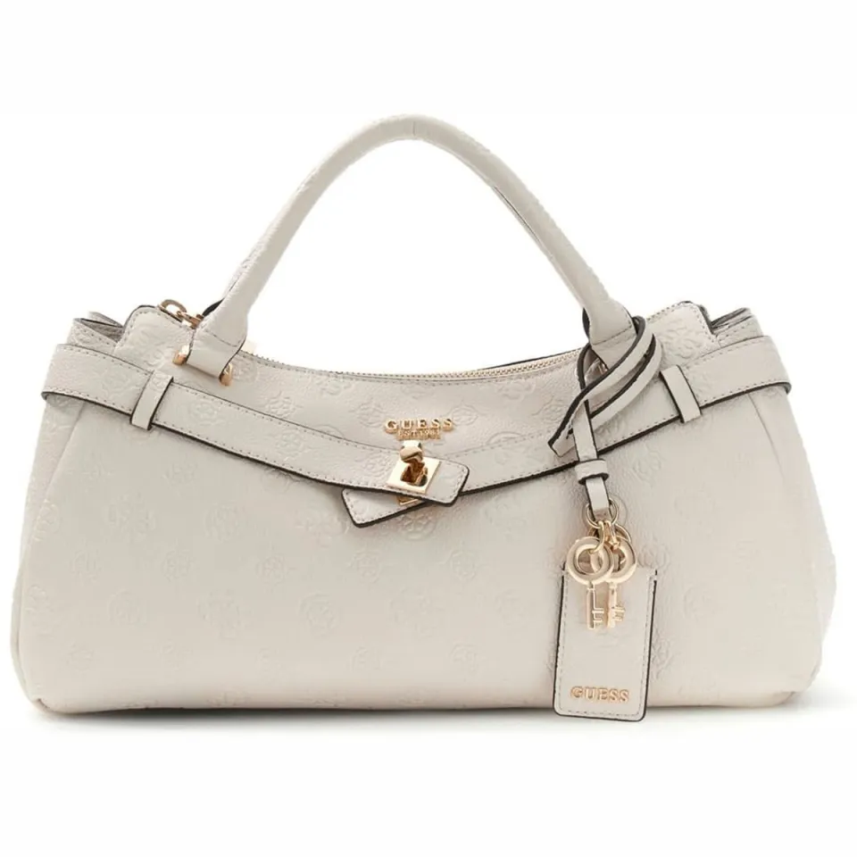 Guess Ella Logo Girlfriend Satchel handtas crème, foto 2