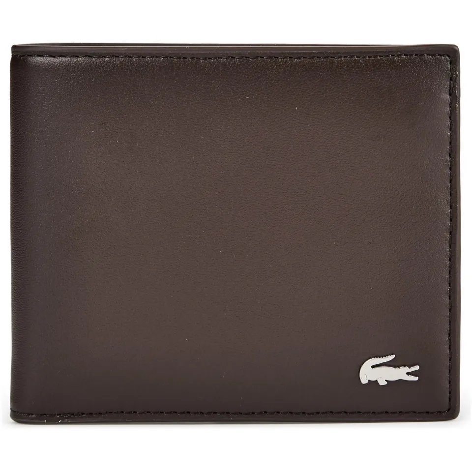 Lacoste Portemonnee Lacoste Billfold Coin Leather Wallet - Coffee Bean Bruin