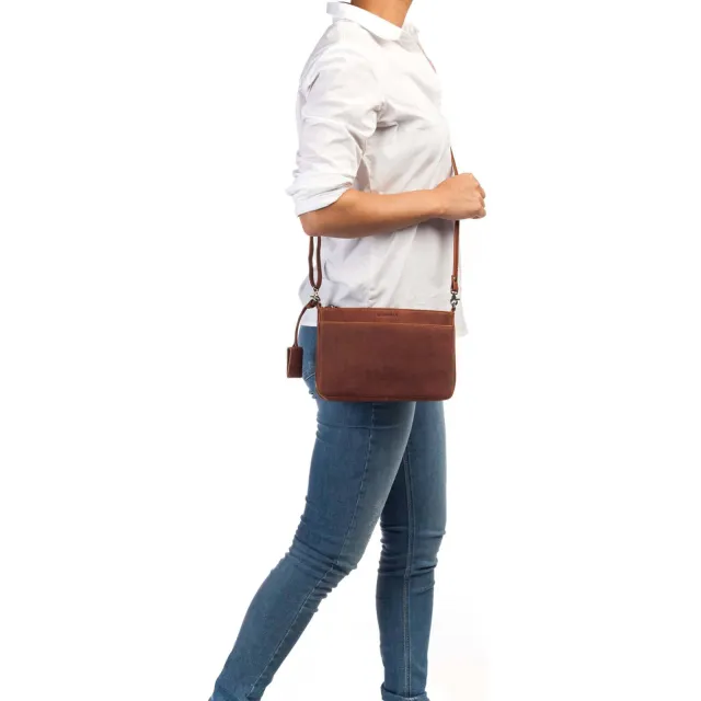 Burkely leren crossbody tas Antique Avery cognac