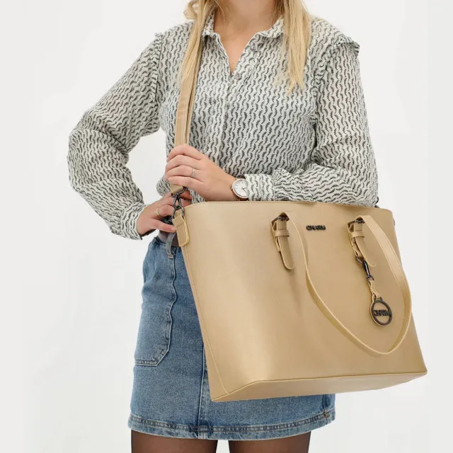 Charm London Birmingham shopper lichtgoud goudkleurig, foto 5