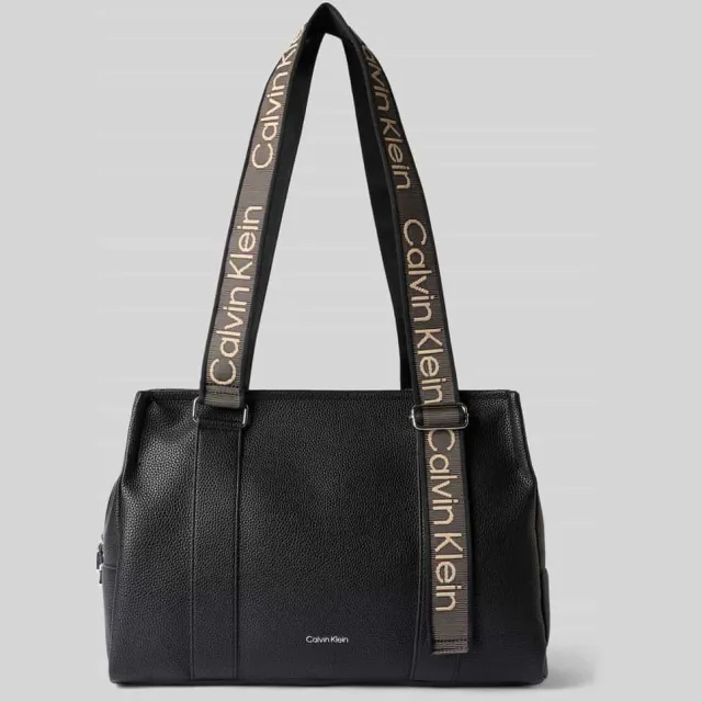 Calvin Klein shopper van katoenmix zwart, foto 2