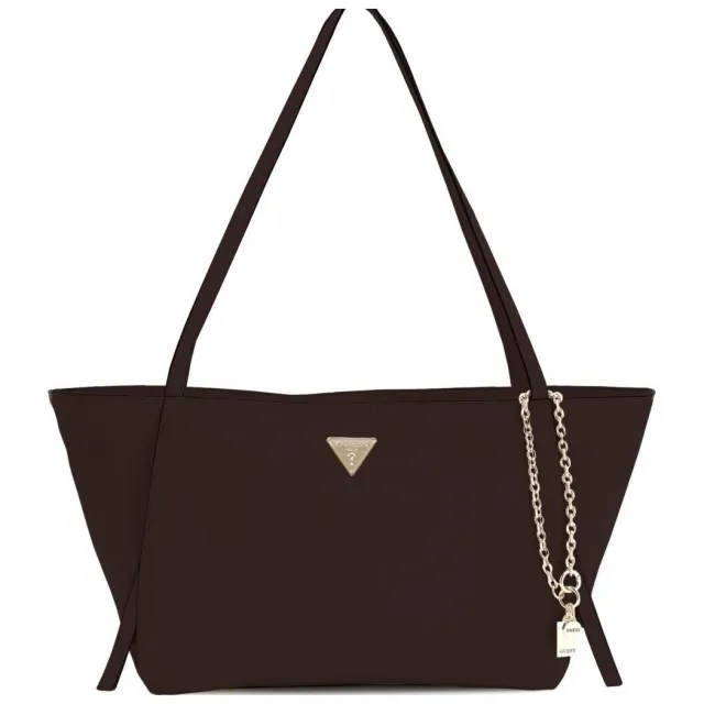 Guess Devon 3 compartment tote donkerbruin bruin