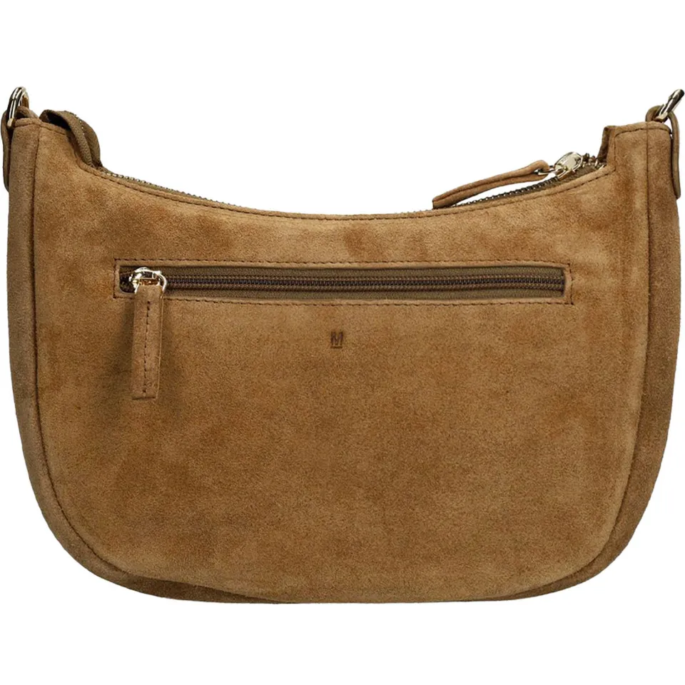 Manfield suède crossbody tas bruin, foto 2