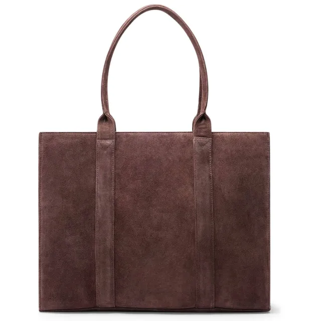 Manfield suede shopper donkerbruin 18 inch, foto 2