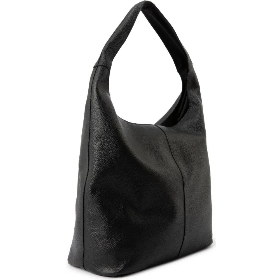 Manfield leren shopper zwart, foto 2