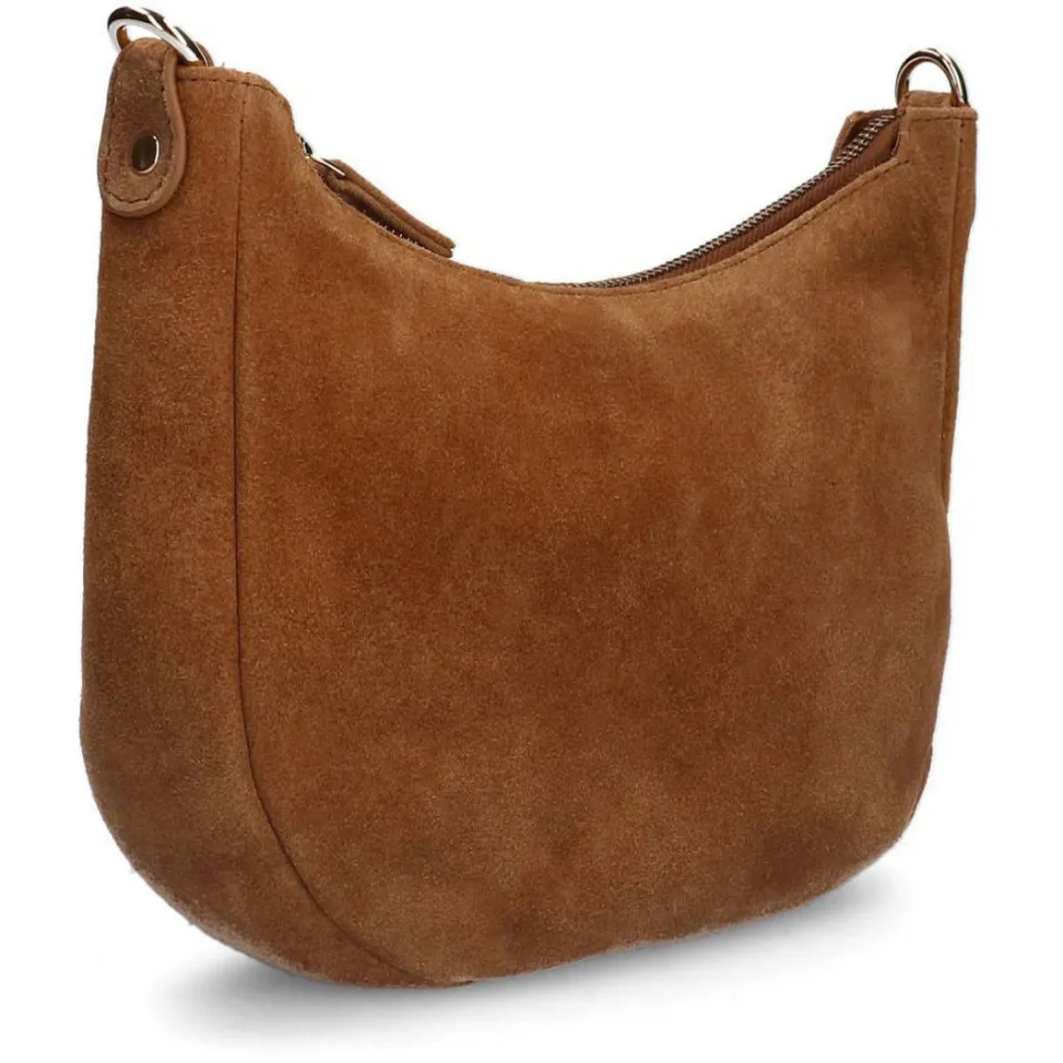 Manfield suède crossbody tas cognac