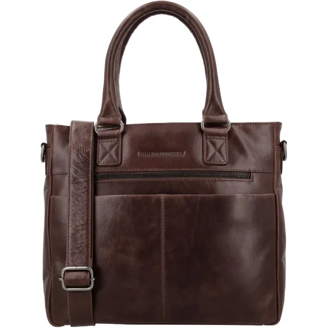 Hide & Stitches Porto Handtas - Crossbody Schoudertas - Leren Dames Tas - Donkerbruin