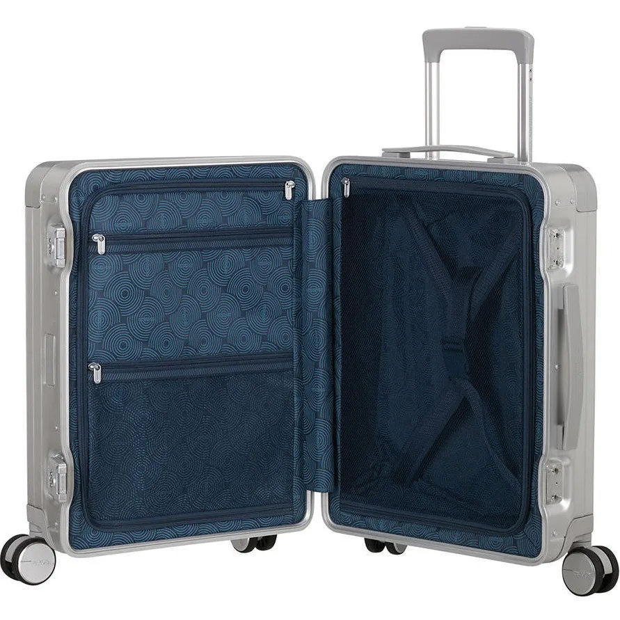 American Tourister Soundbox Alu Spinner 55 zilverkleurig, foto 2