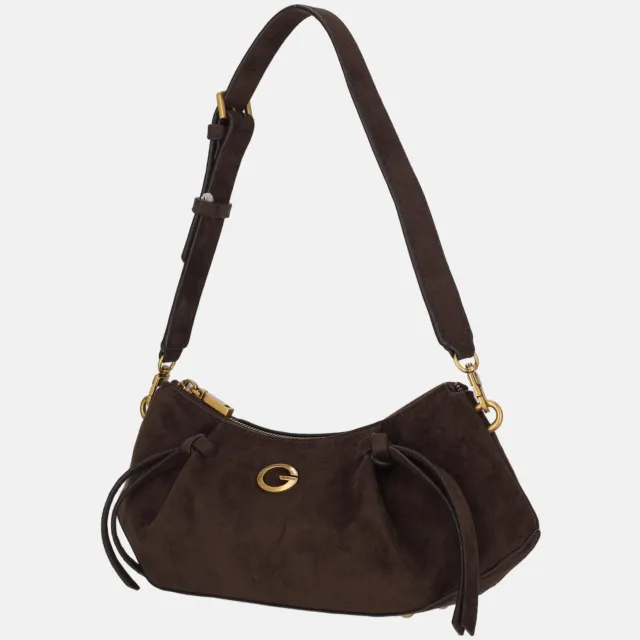Guess Allegra Medium Schoudertas Dames - Imitatiesuede - Bruin
