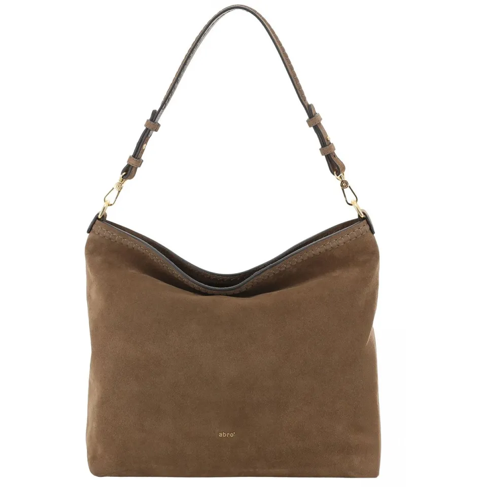Abro Leather Suede Signature schoudertas khaki