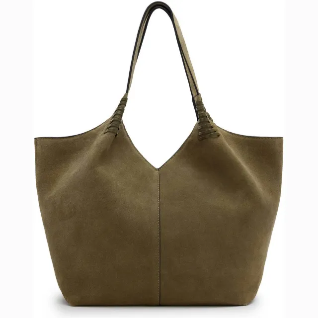 Manfield suède shopper kaki