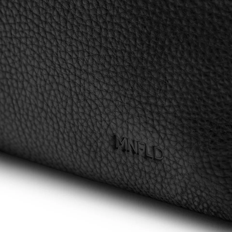 Manfield leren handtas zwart, foto 7