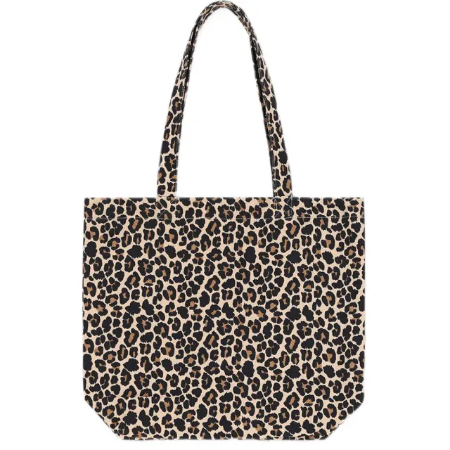 Sissy-Boy canvas shopper met luipaardprint bruin