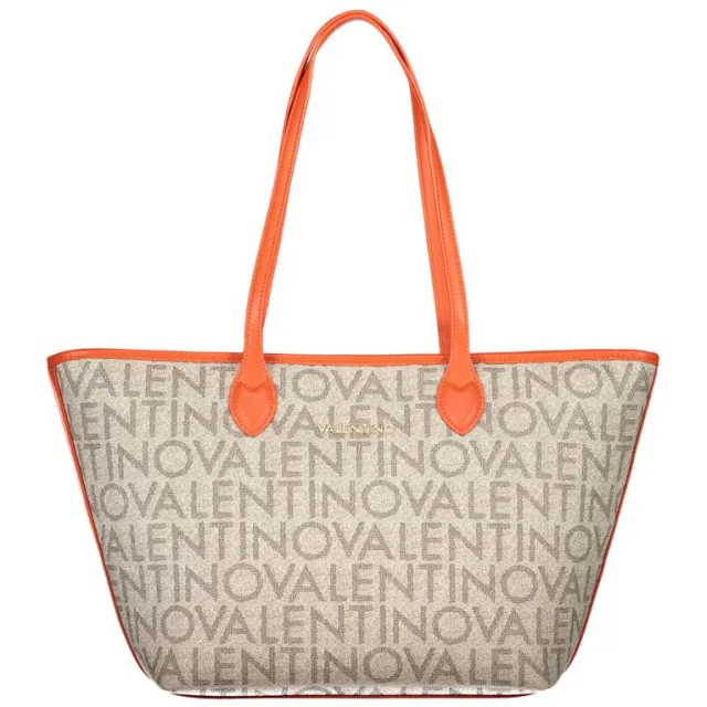 Valentino Logo shopper beige oranje Beige / Arancio