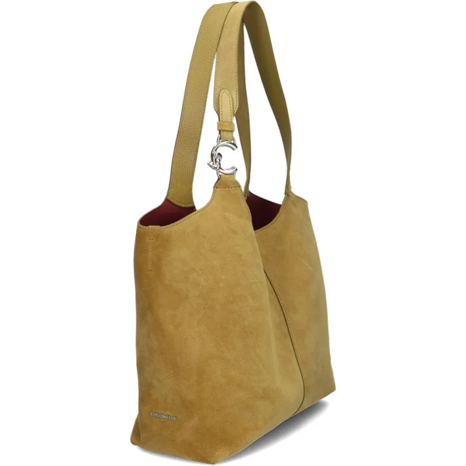 Coccinelle C-easy suede schoudertas olijf, foto 3
