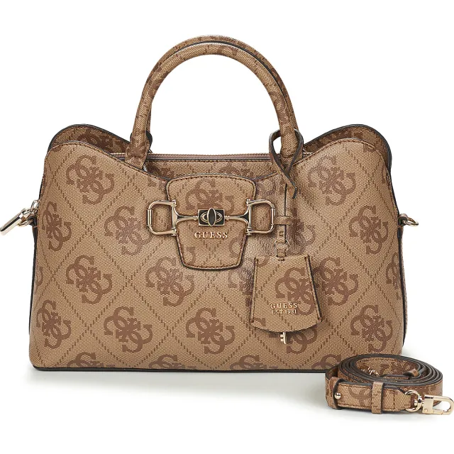 Guess Janie Logo Girlfriend Satchel handtas bruin