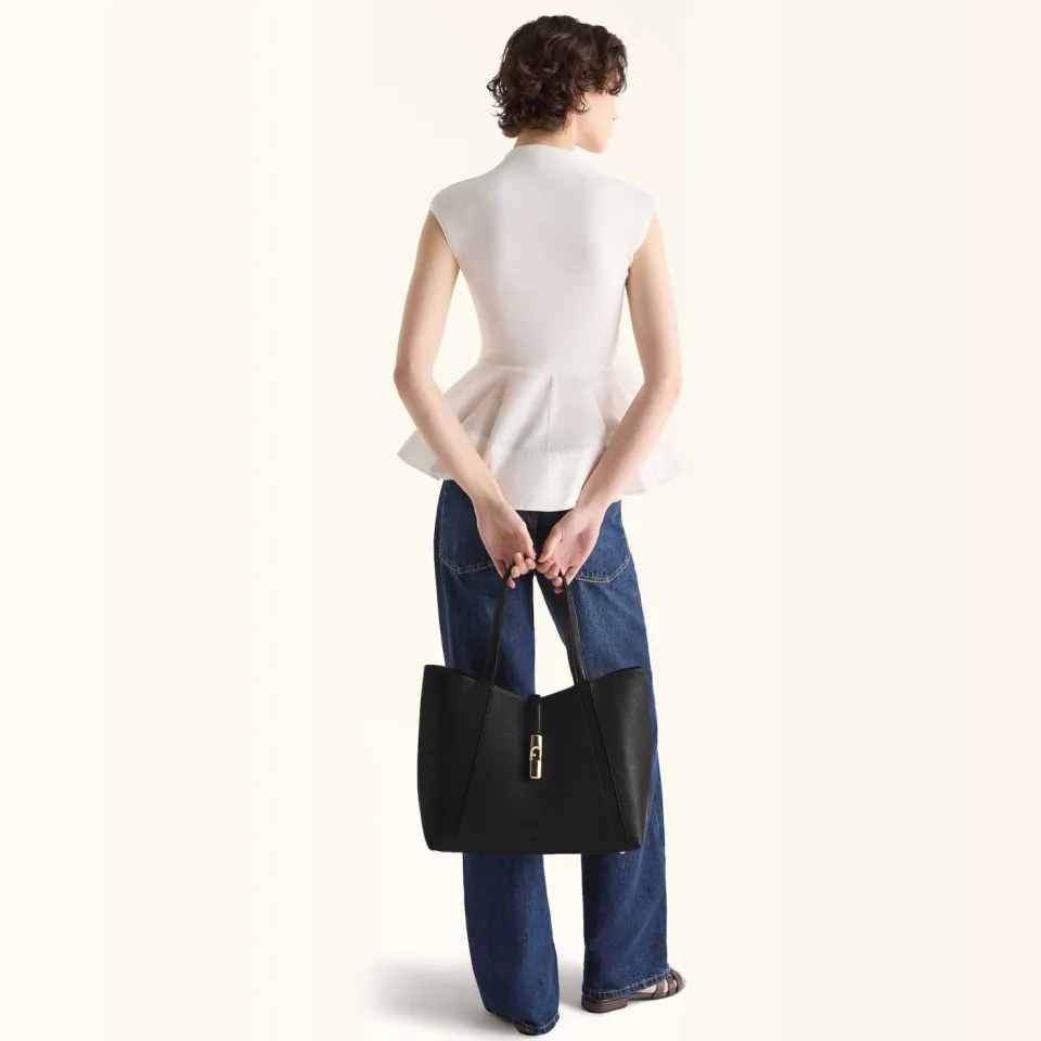 Furla Goccia L leren shopper zwart, foto 6