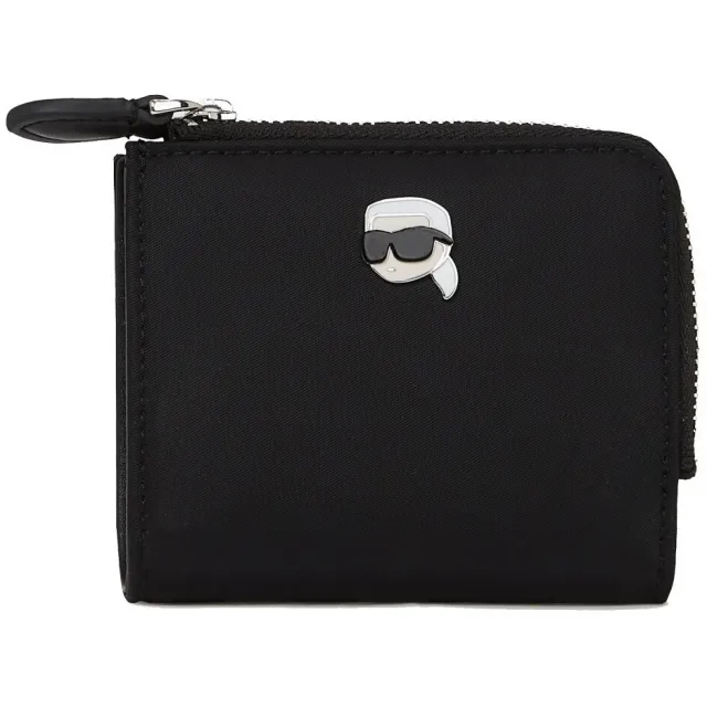 Karl Lagerfeld Portemonnee Karl Lagerfeld Ikon Nylon Pin Sm Zip Wall Zwart