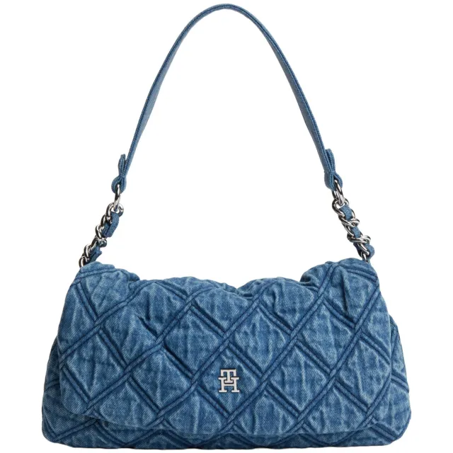 Tommy Hilfiger denim schoudertas TH Feminine blauw
