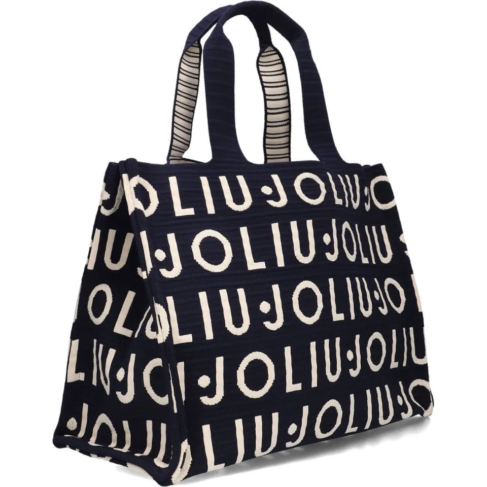 Liu Jo Tote Knitted Logo shopper donkerblauw, foto 2