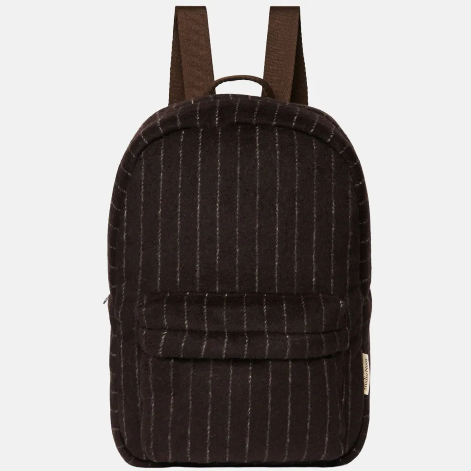 Studio Noos Rugtassen Flannel Chalkstripe Midi Backpack Bruin - One size