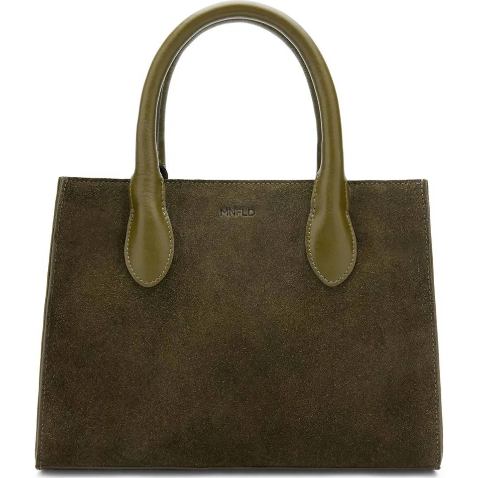 Manfield suède mini handtas olijfgroen, foto 3