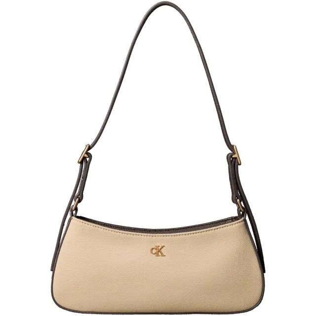 Calvin Klein Ck Canvas Small Shoulder Bag schoudertas beige Groen