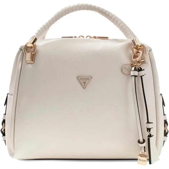 Guess Handtas Guess Danya Satchel Beige