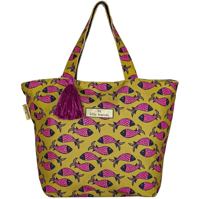 Little Legends Fish Indian shopper groen roze Groen/roze