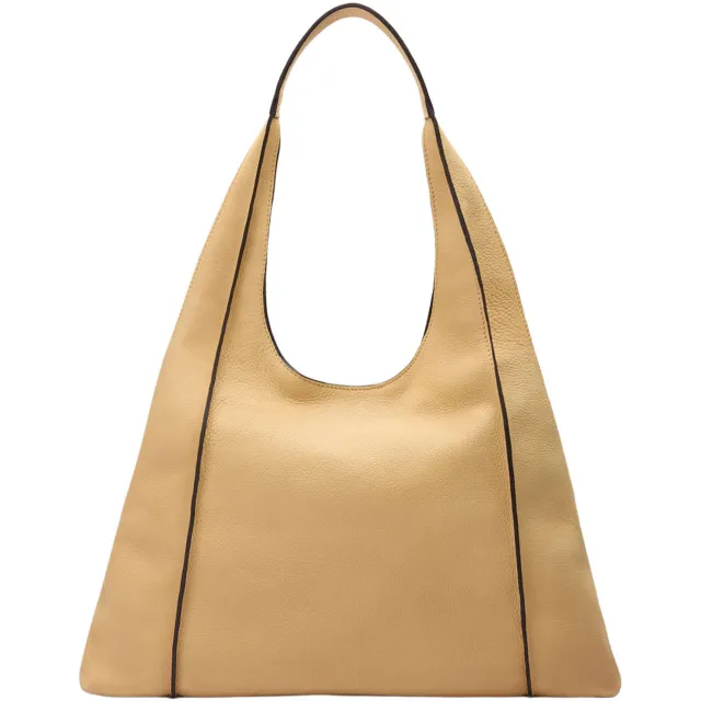 Manfield leren shopper beige Geel