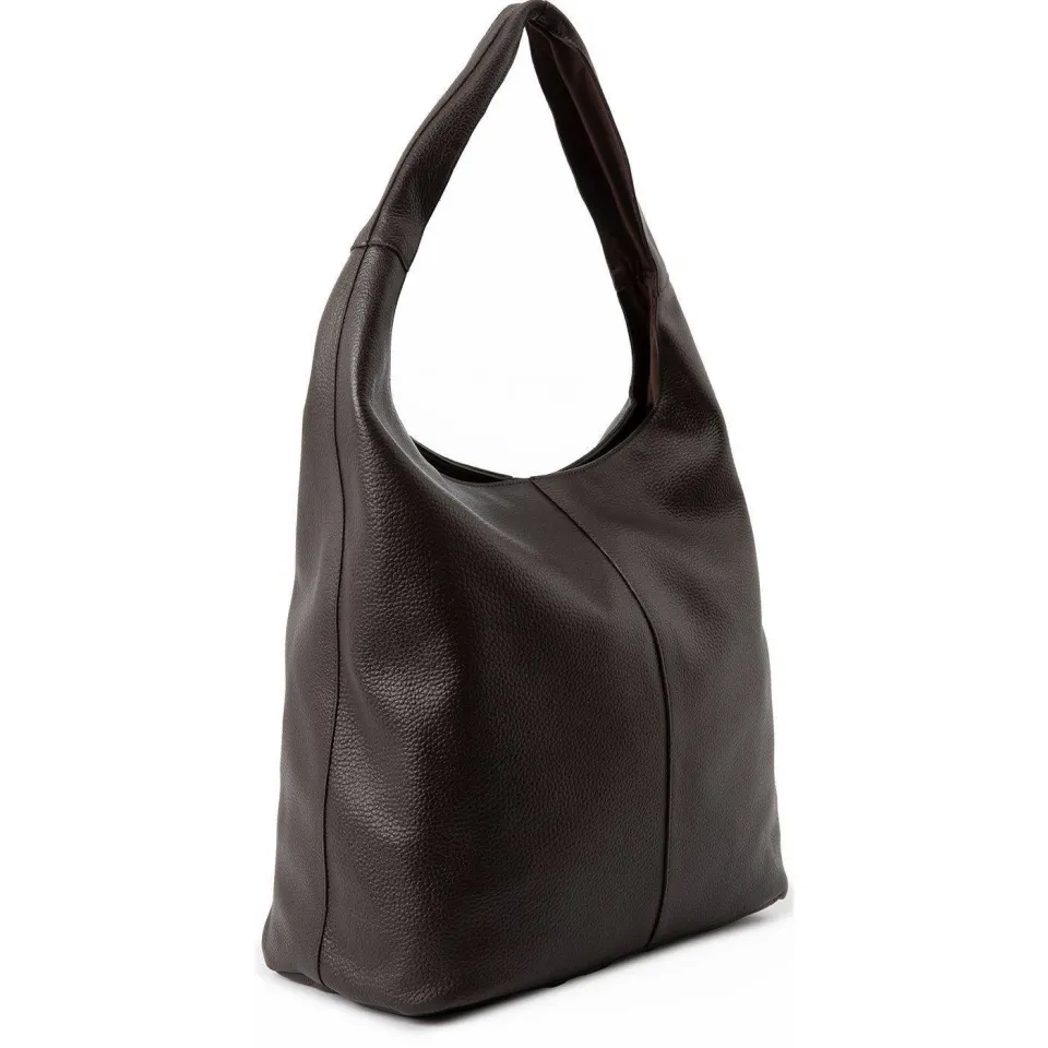 Manfield leren shopper donkerbruin bruin, foto 2