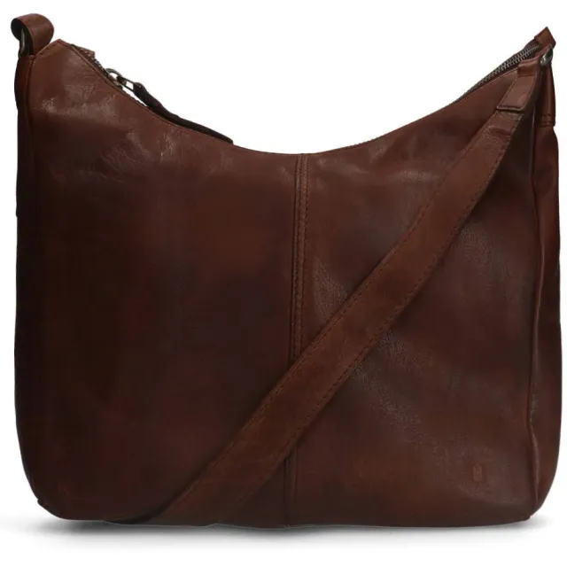 Manfield leren crossbody tas bruin