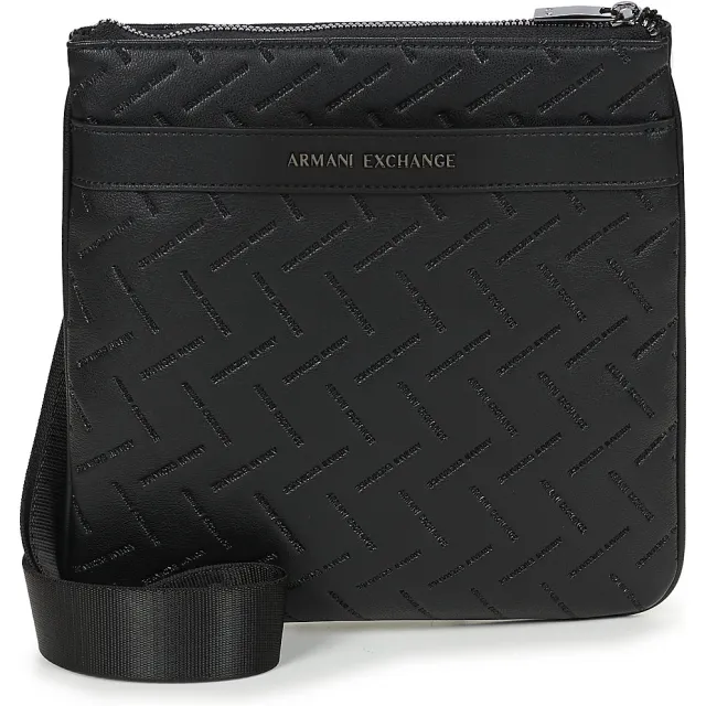 Armani Exchange Embedded Brand messenger tas zwart