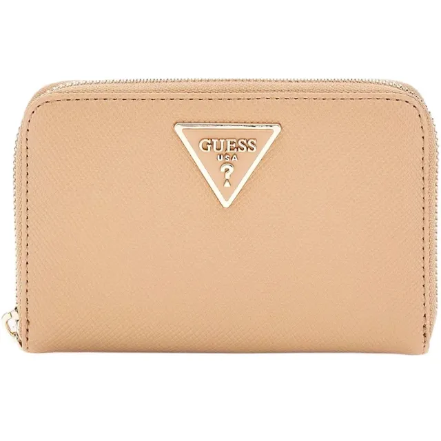 Guess Laurel SLG Medium Zip Around portemonnee beige