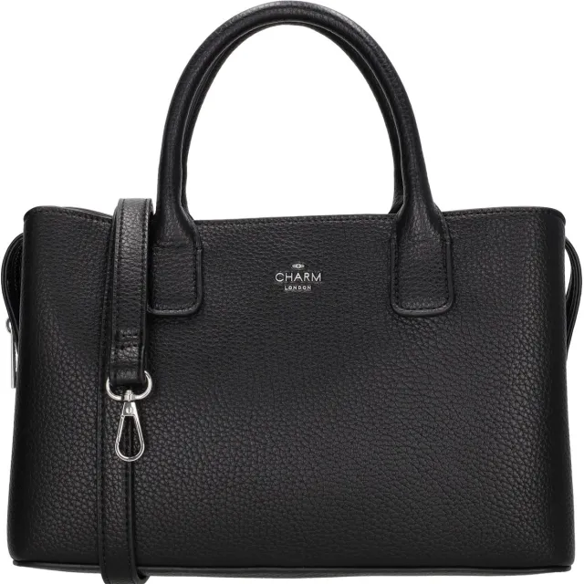 Charm London Muggiano Handtas - Crossbody - Verstelbare/Afneembare Schouderband - Praktische Indeling - Veel Vakken - Zwart