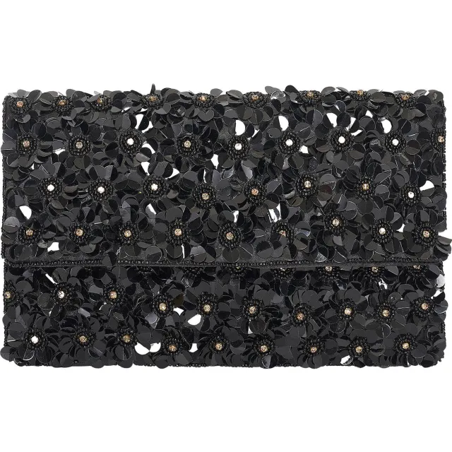 Bulaggi clutch met pailletten Daisy zwart