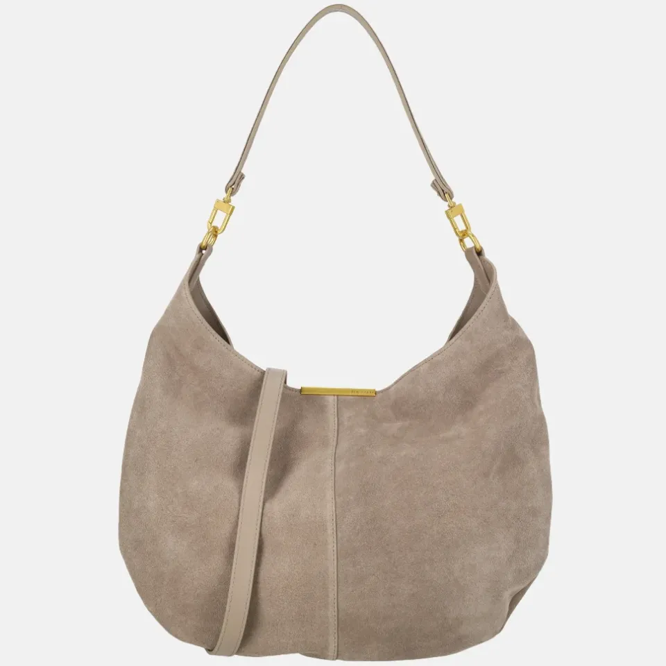 Ted Baker Leren schoudertas Ammilia Bar Detail Slouchy Hobo Bag Taupe, foto 2