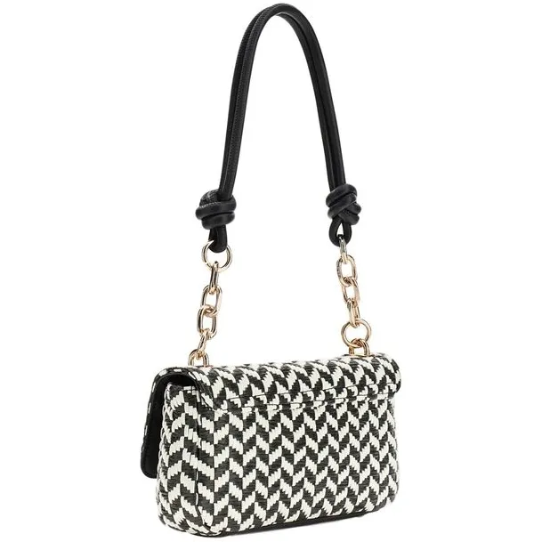 Guess Tessi Flap schoudertas zwart wit, foto 2