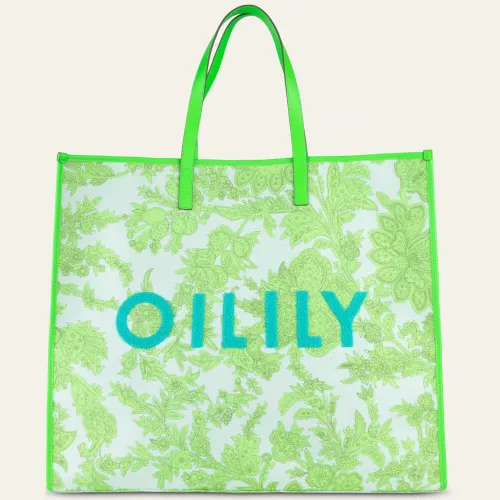 Oilily Big square shopper green Blauw