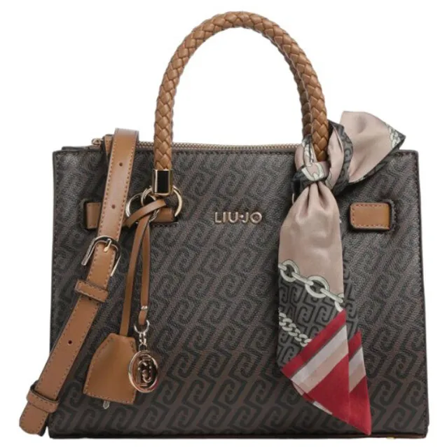 Liu Jo Handtas met labelapplicatie in all-over look Beige
