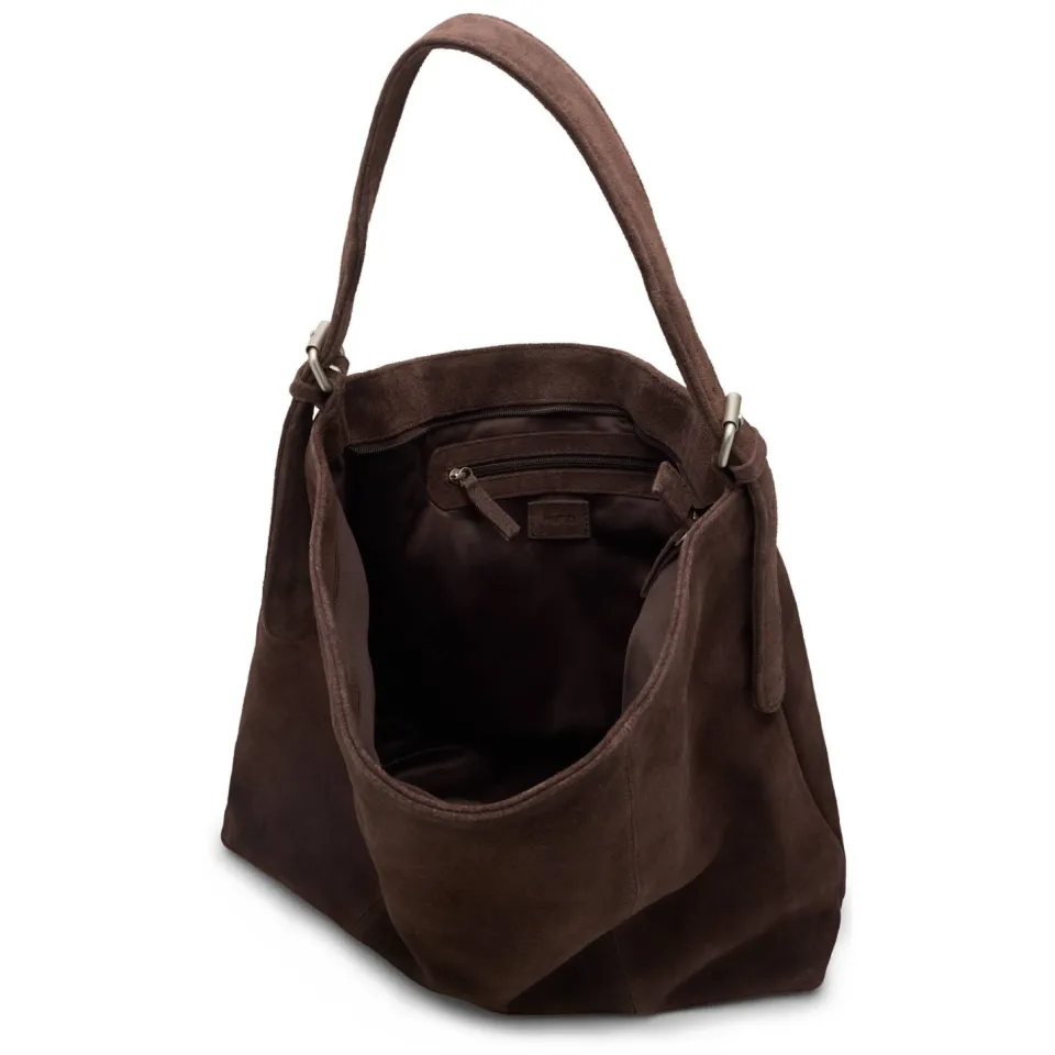 Manfield suede shopper donkerbruin, foto 3